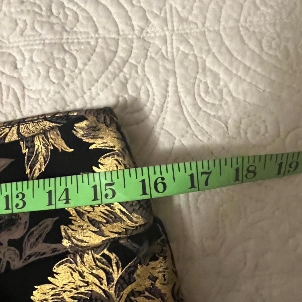 Soft Surroundings Black and Gold Patterned Ankle Pants, Small Petite - Picture 6 of 7